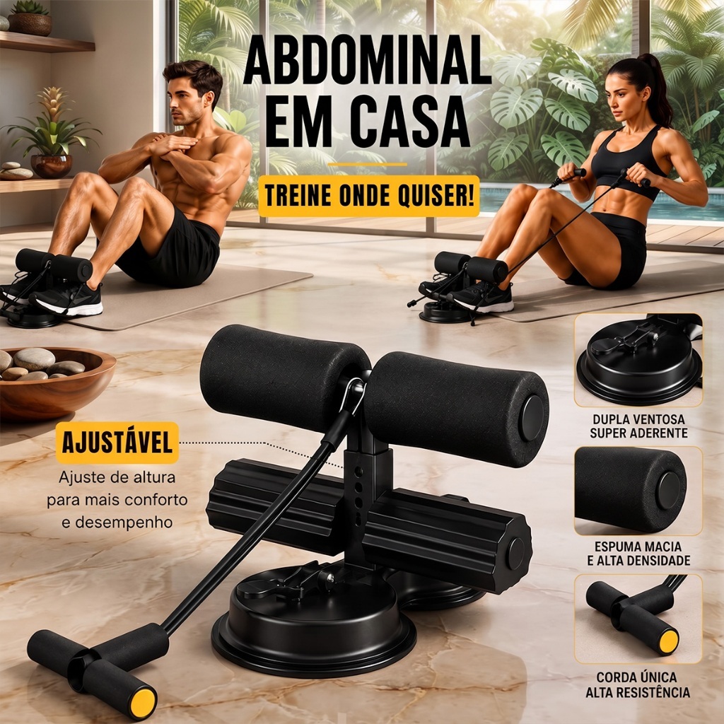 Dispositivo Abdominal com Ventosa | Fixador de Pés para Exercícios, Forte Sucção e Uso Doméstico