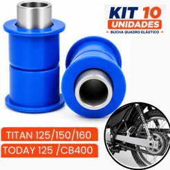 Kit Bucha Quadro Elástico Balança Traseira Titan CG Today 125 150 160 Honda 1989 a 2026 10 unidades
