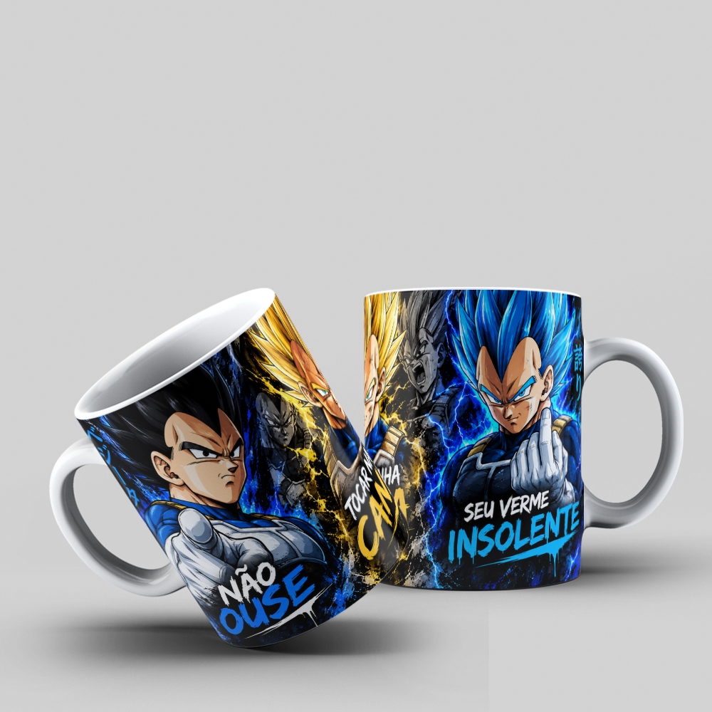 Caneca Vegeta Dragon Ball Nao Ouse Tocar Na Minha Caneca Top