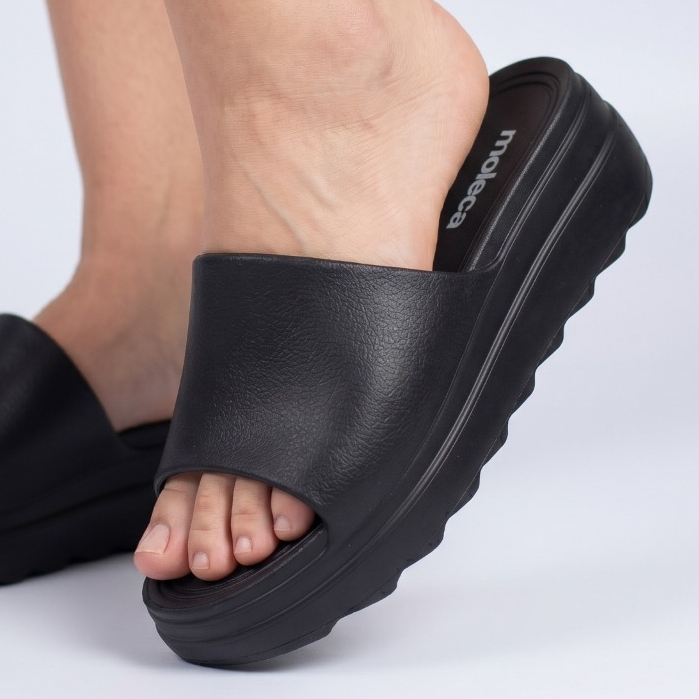 Sandália Slide Moleca Feminina Plataforma EVA Anatômica Confortável Casual Leve Original