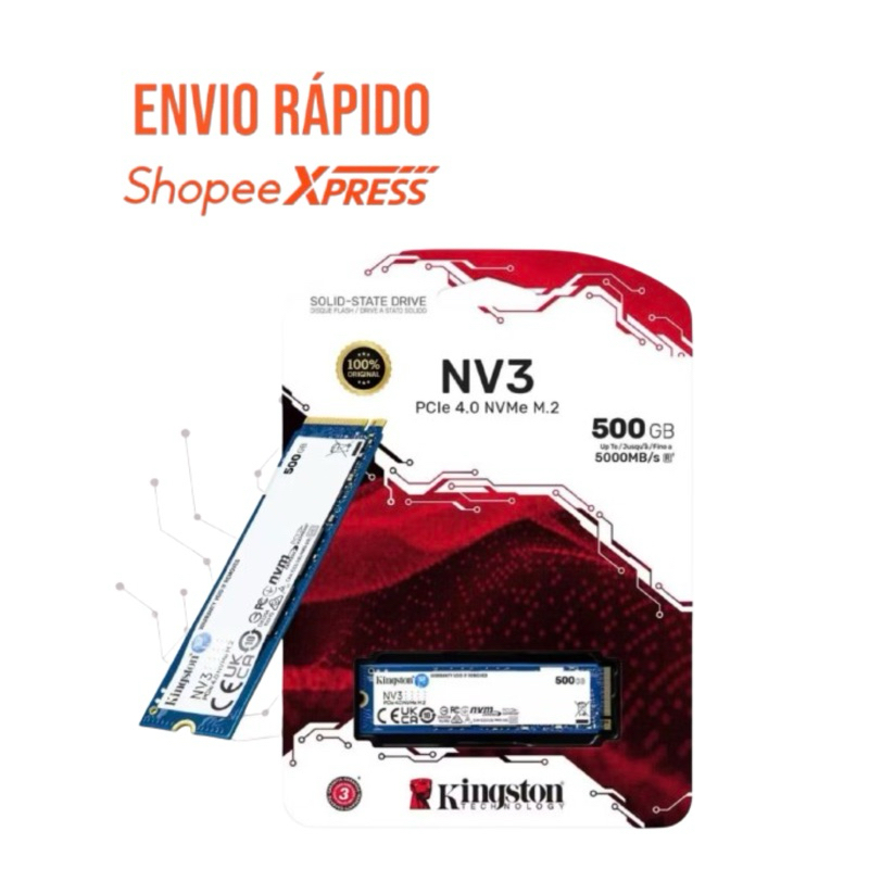 Ssd Interno 500gb M2 Nvme Kingston Pcie Gen 4.0 Leitura 5000mb- Original