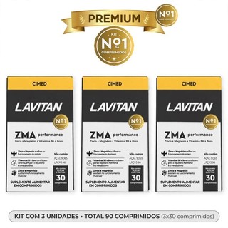Kit 3 x Lavitan Zma Performance Zinco Magnésio Vitamina B6 Boro 30 comprimidos Cimed Original 90 Dias
