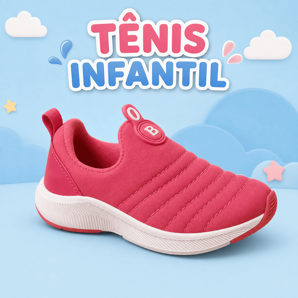 Tênis Infantil Slip On Calce Fácil Menino e Menina Leve Macio Confortável Prático