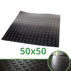 Piso Moeda Pastilhado Emborrachado 50x50cm - 4 peças Antiderrapante Para Academia, Comércio, Escadas e Rampas