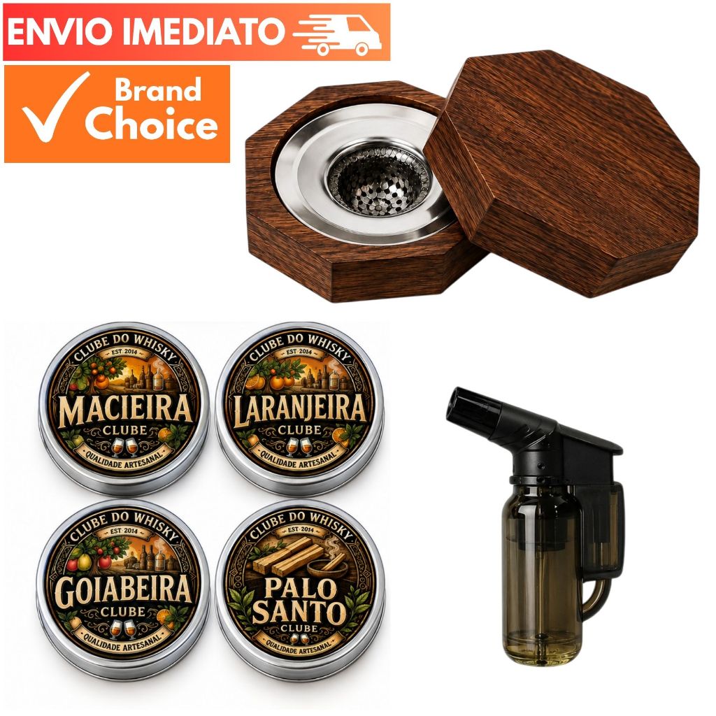 kit Defumador de Drinks com Essecnias