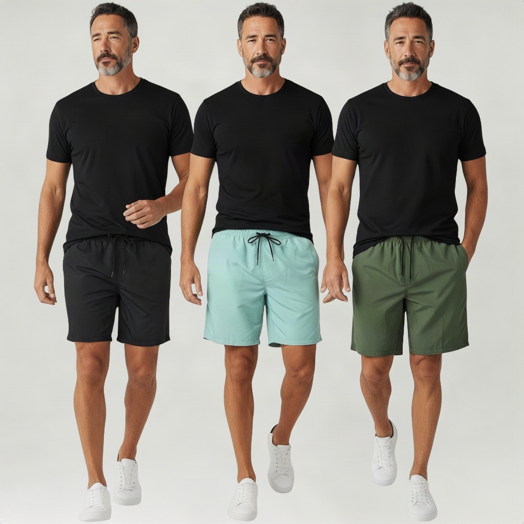 Kit 03 Bermudas Masculinas Estilo Mauricinho Tecido Elastano 100% Poliéster Queima de Estoque!