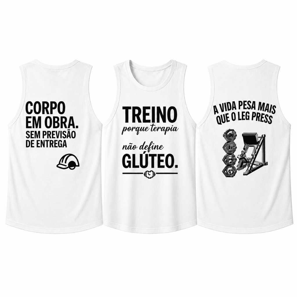 Kit 3 Regatas Femininas Estampadas Treino  Esportivas Academia Fitness Treino Confortáveis e Leves