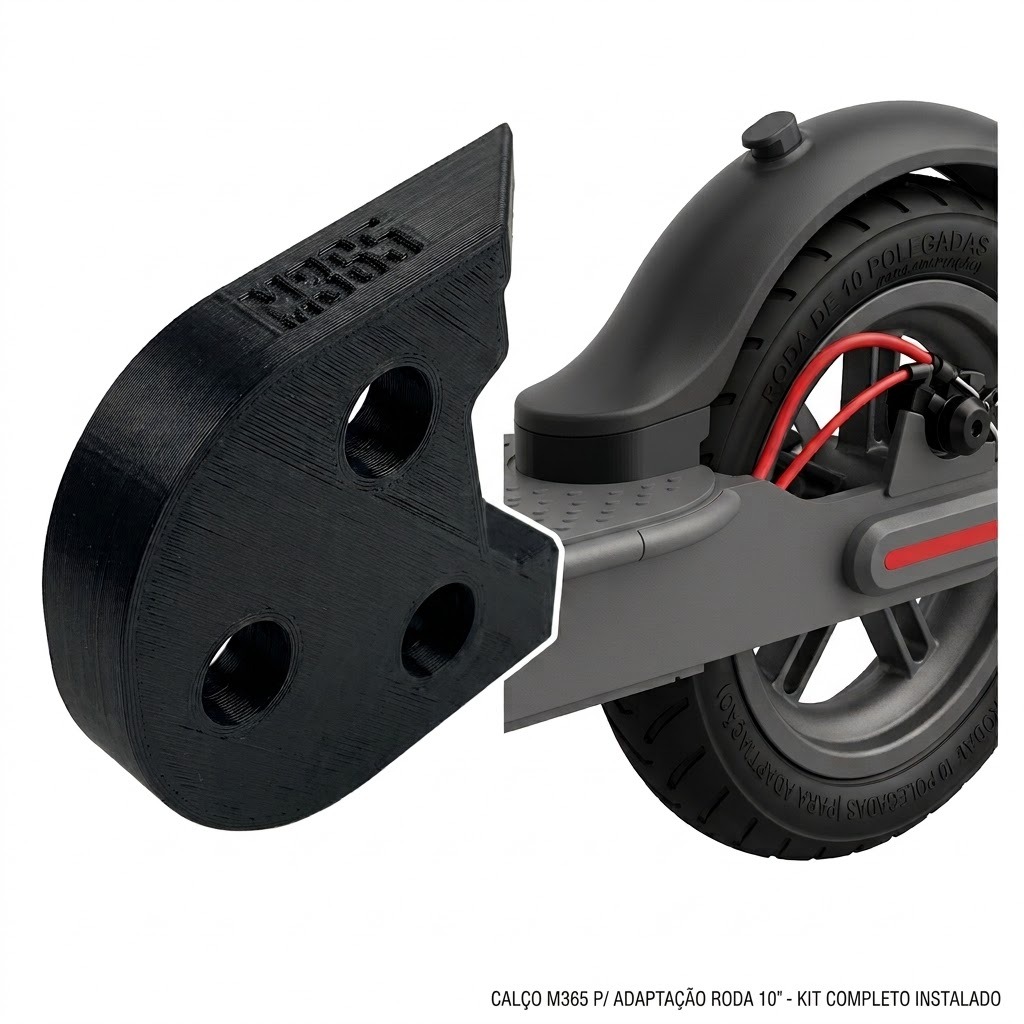 CCalço Paralama Patinete Eletrico Xiaomi M365 Foston S09 Espaçador 1cm Pneu 10 P