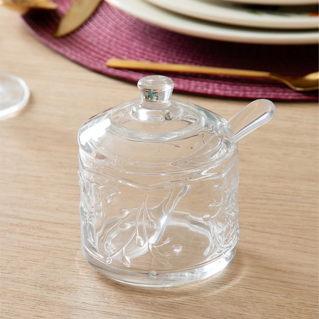 Açucareiro Petit com Colher New Butterfly Lyor em Cristal Ideal para Açúcar e Adoçante ...