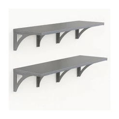 Kit 2 Prateleira De Inox 120cm Suspensa com 3 mãos Francesa