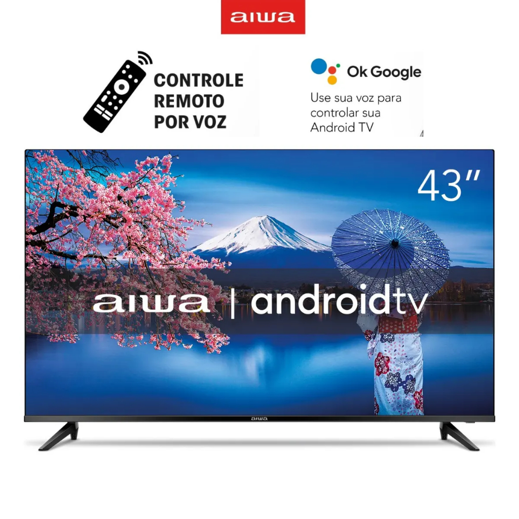 Smart Tv 43 Android Full Hd Aiwa Aws-Tv-43-Bl-02-A Preto