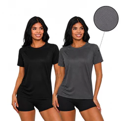 Kit 2 Camiseta Feminina Dry Fit Blusa DryFit Furadinha Respirável Secagem Rápida Academia Fitness Corrida Musculação