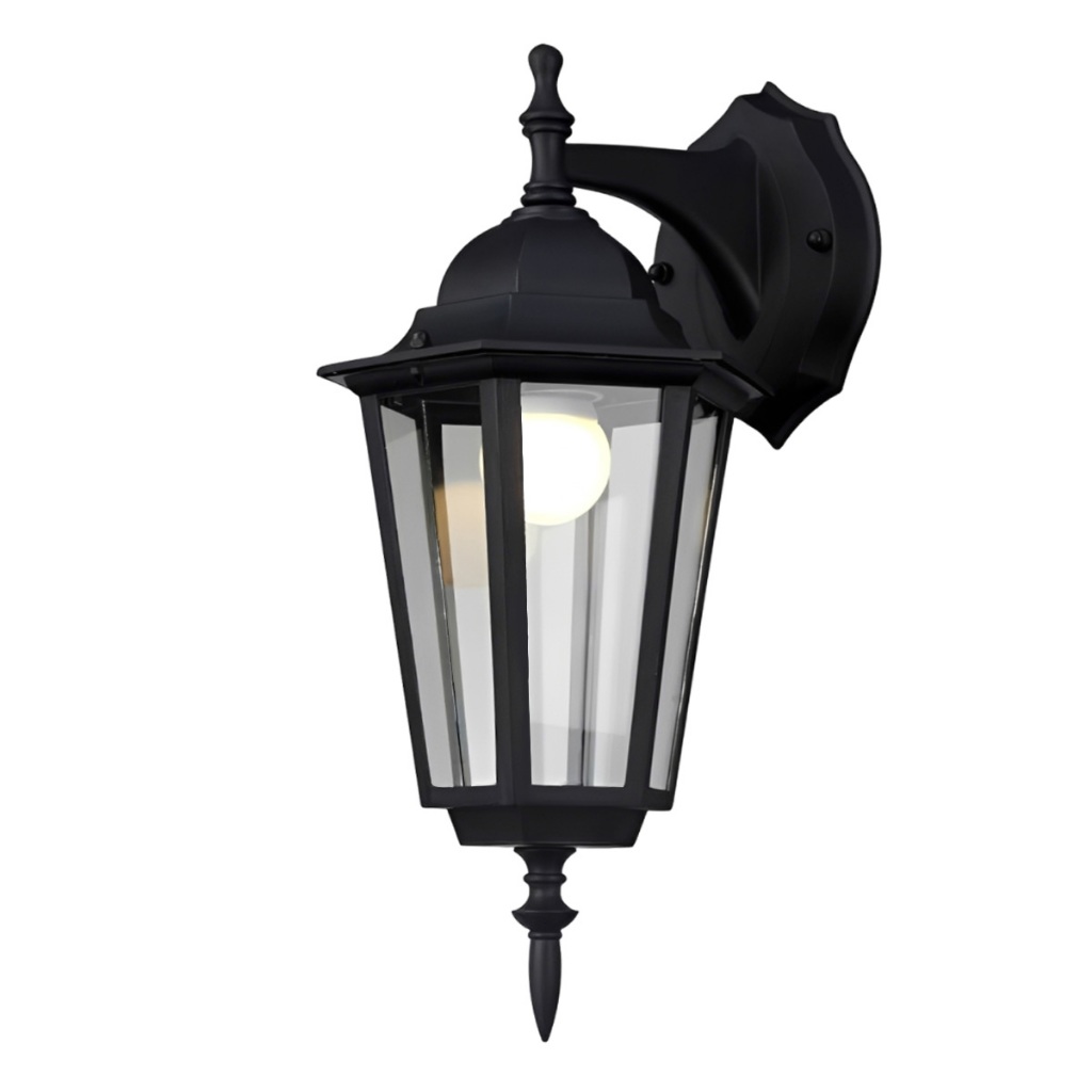 Luminária de Parede Externa em Alumínio Fundido – IP54, Vidro Temperado, Base E27, Ideal para Varanda, Jardim e Garagem