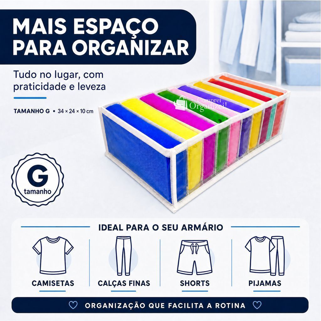 Kit 03 Colmeias Organizadora de gavetas  Tamanho "G" / Organizador de Guarda Roupas tamanho "G"