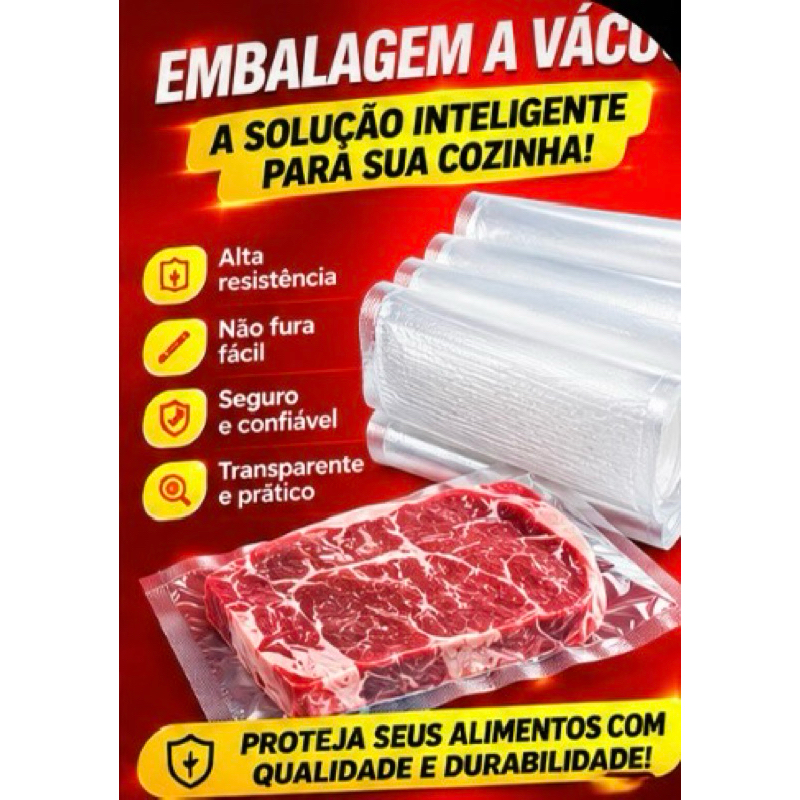 Embalagem Plastica Saco a Vácuo 25x35cm – Pacote com 400 Unidades – Alta Resistência para Seladora