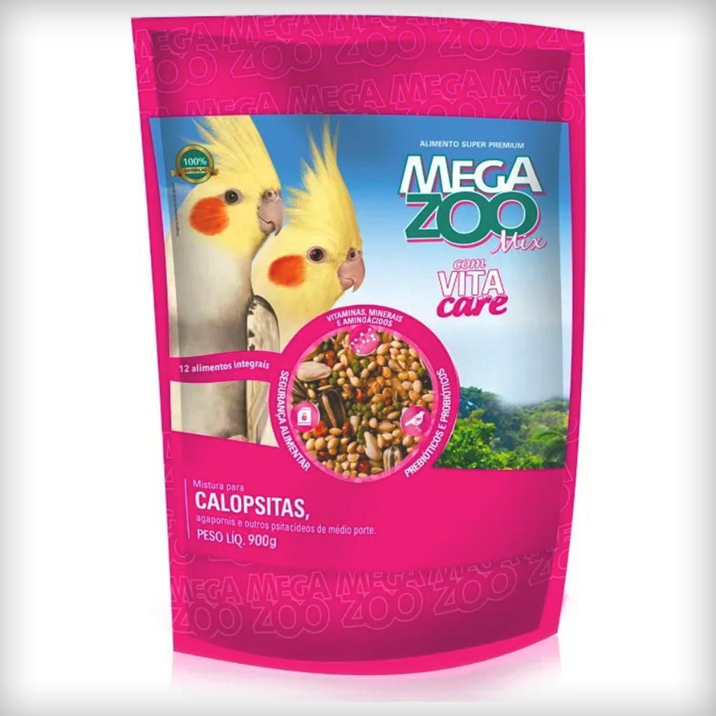 Ração Megazoo Mix Super Premium Calopsitas Periquitos Canários Papagaios