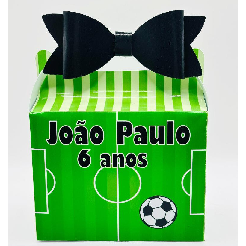 Caixa Maleta Laço Papelaria Personalizada Futebol Time / Festa de Aniversário Personalizada / Parabéns / Festa Infantil