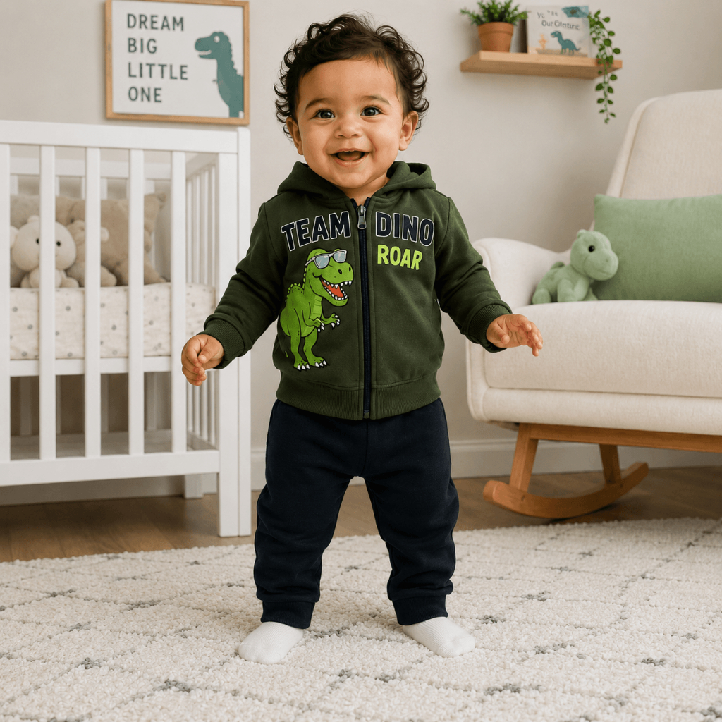 Kit Conjunto Menino 4 Peças Moletom com Capuz | Estampas Sortidas, Macio e Quentinho
