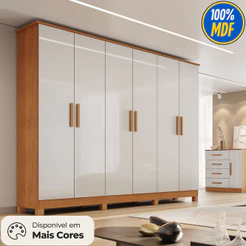 Guarda Roupa Casal 6 Portas com Pés 100% em MDF Nina Bianchi