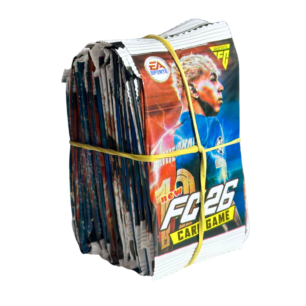 Kit 200 ou 100 Cards FIFA26 Pacotinhos Fechados Atualizado Bater Bafão Trocar Cartas