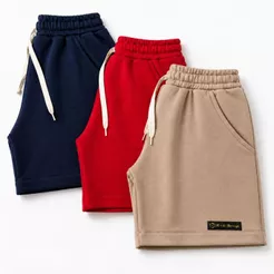 Kit 3 Shorts Moletinho Menino Verão Escolar Brincar Levinho