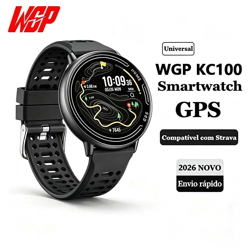 Imagem relógio smartwatch feminino masculino WGP IP68 à Prova de água GPS integrado Monitor saúde Registro de dados