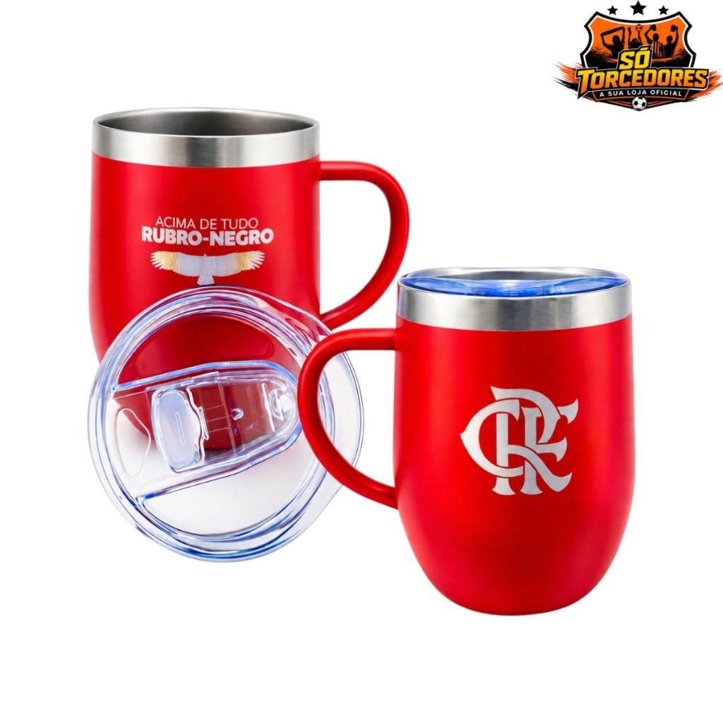CANECA TÉRMICA INOX 350ML - Flamengo - Produto Oficial