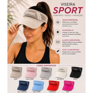 Viseira Feminina e masculina  Star Sport Xadrez – Leve, Confortável e Estilosa