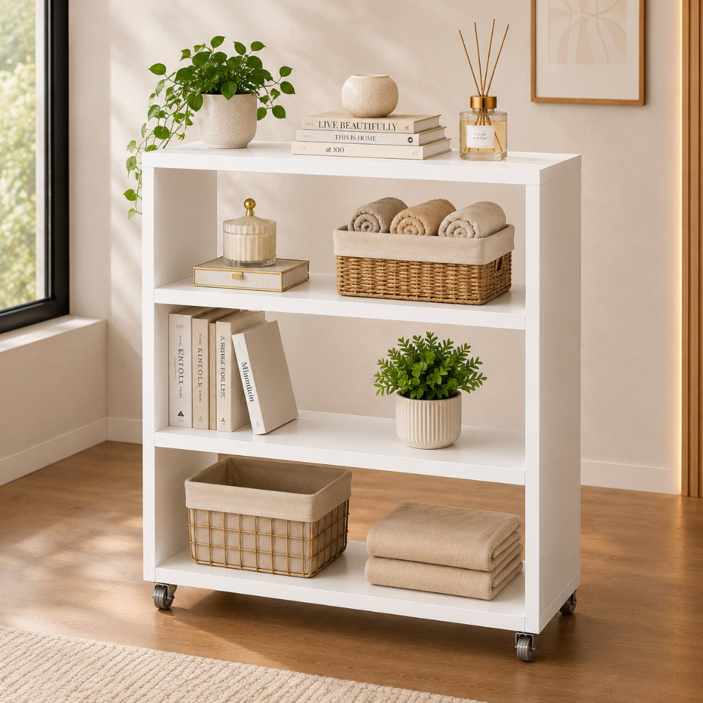 Estante Multiuso com Rodinhas Organizadora Compacta para Loja, Quarto e Closet  86