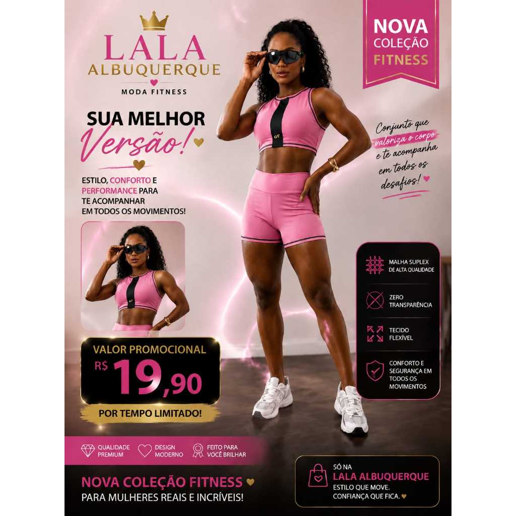 🔥 Conjunto Fitness Feminino Top + Short Suplex Premium Academia Treino Moda Fitness Confortável