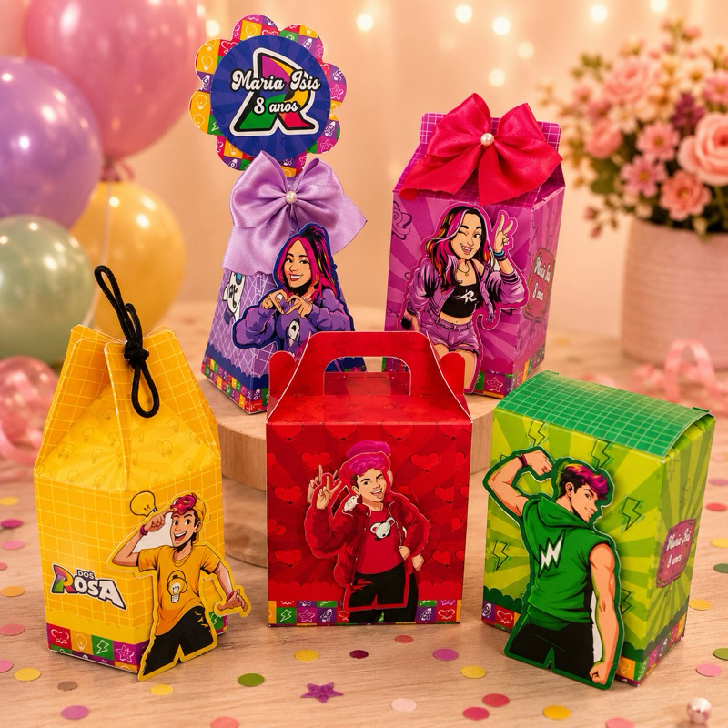 Caixa Personalizada Pegue e Monte EMILLY VICK - Dos Rosas | Lembrancinhas Festa Infantil | Fazemos Qualquer Tema