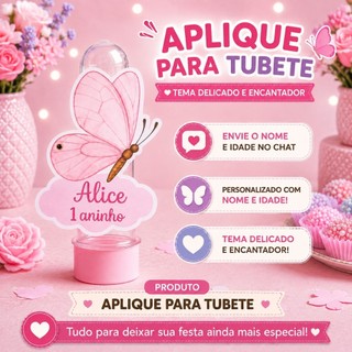 Apliques tags para tubetes JARDIM DAS BORBOLETAS jardim das margaridas