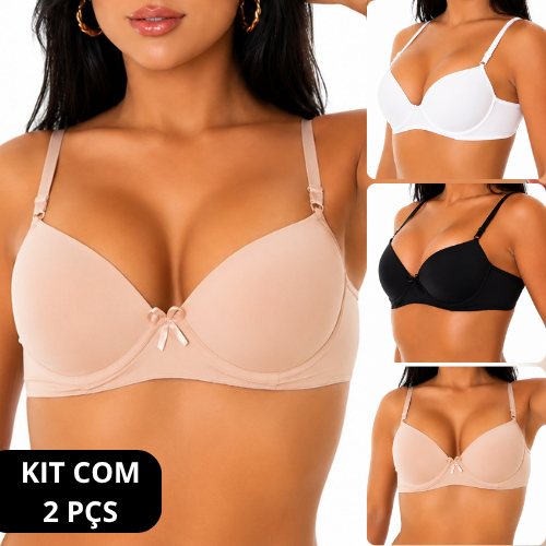 Kit C/2 Sutiã Básico Com Bojo Soutien Sutien Sutian Confortáveis Imperdível Para o Dia a Dia