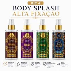 KIT 4 BODY SPLASH ÀRABE MASCULINO 200 ML COLONIA DESODORANTE PERFUME ARABE MASUCILINO ENVIO IMEDIATO