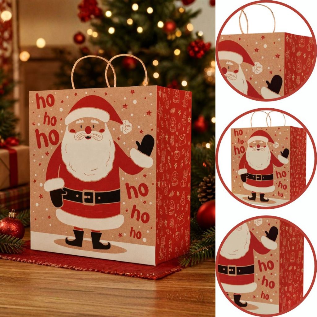 30 SACOLA NATAL M 22X15X24 - CONTO DE NATAL 5666 KRAFT (NATAL 2025 IDEIA) (CHOCO)
