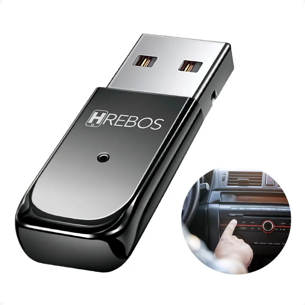 Adaptador Receptor Bluetooth Usb Carro Musica Chamada S/fio Música Conexão Estável Som Estéreo Hrebos