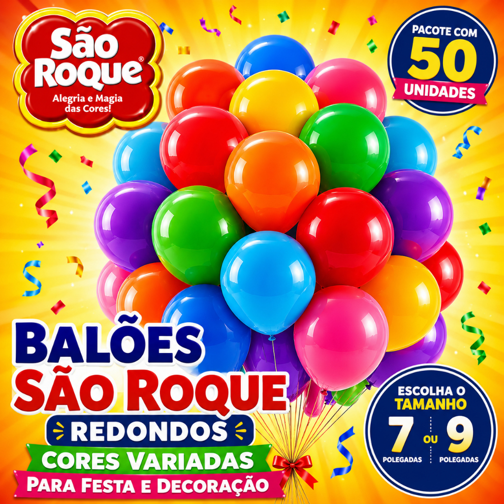 Bexiga Balões São Roque Redondos 7 e 9 Polegadas para Festa Decoração
