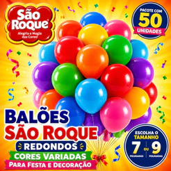 Bexiga Balões São Roque Redondos 7 e 9 Polegadas para Festa Decoração