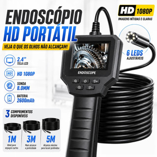 Endoscópio Boroscópio Sonda Câmera Diagnóstico Automotivo 1/3/5m