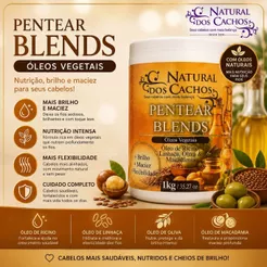 Creme para Pentear Cachos - Nutrição, Brilho e Maciez 1kg Natural dos Cachos