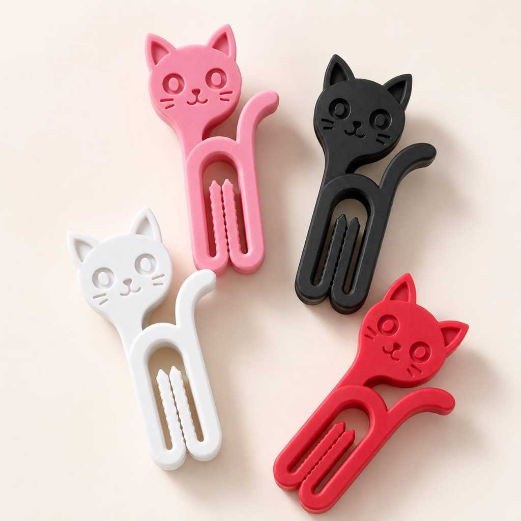Kit Fechador de Sacos Gatinho Reutilizável – Prendedor para Embalagens de Alimentos, Café, Biscoitos e Salgadinhos