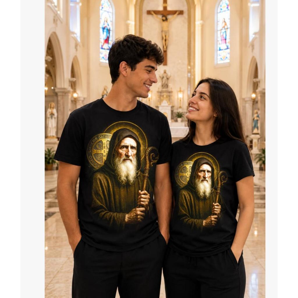 CAMISETA ESTAMPADA UNISSEX CRISTA 100% ALGODÃO UNISSEX QUALIDADE PRETA E BRANCA LANÇAMENTO 09