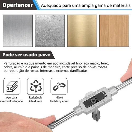 40/20 Peças Machos e Cossinetes para Rosca Interna e Externa em Aço Ferro Alumínio · foto 2