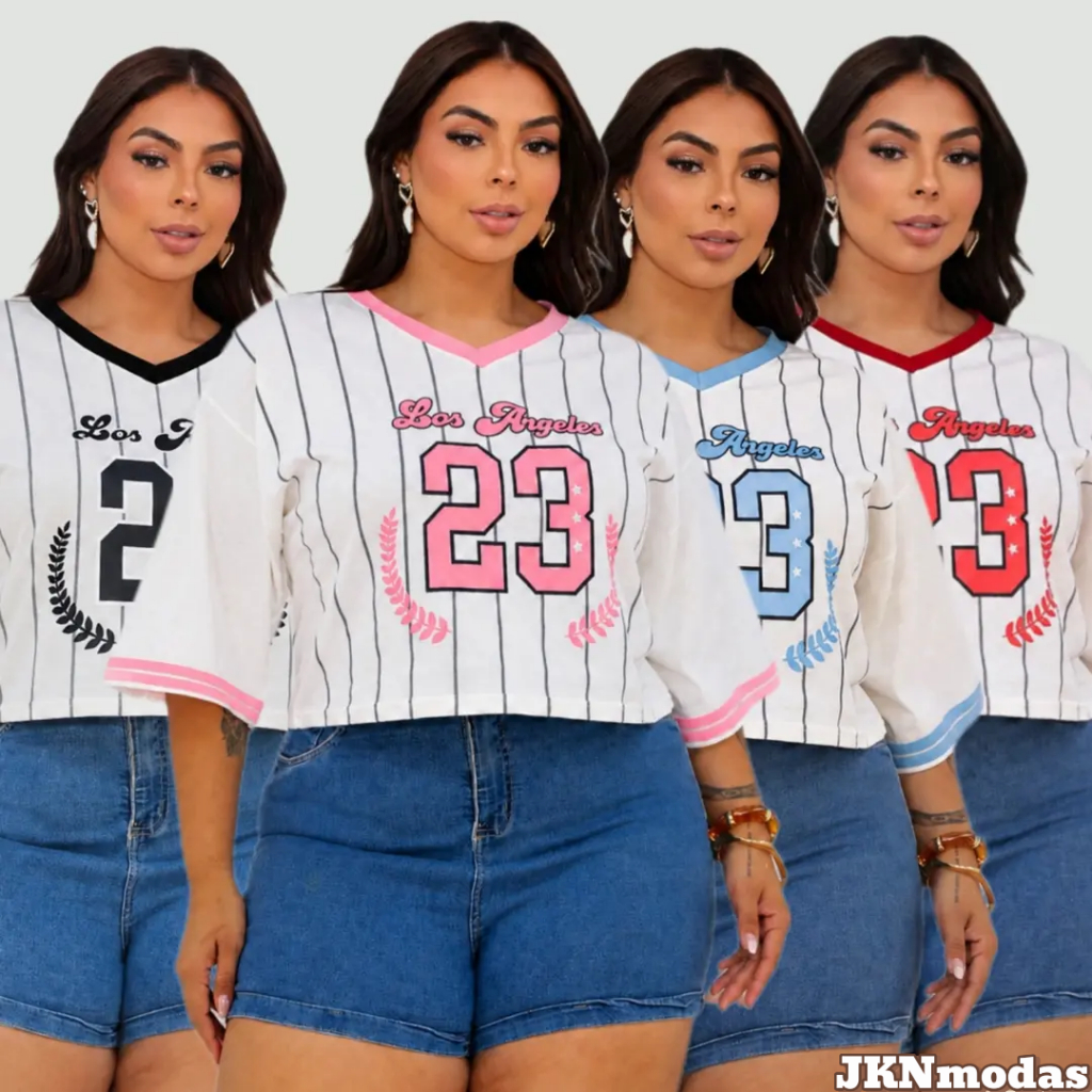 CROPPED Oversized Feminino LISTRADO PLUS SIZE 100% Algodão Streetwear Camiseta Gringa Curve, casual, verão