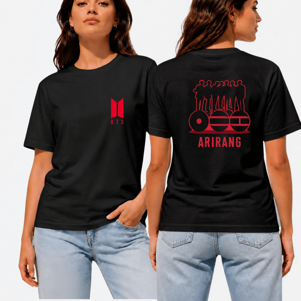 Camiseta  Unissex Estampada  K-Pop Confortável Tendência Moda Jovem Algodão Premium Casual