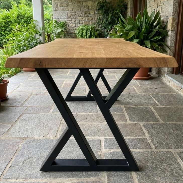 Pé de Mesa Estilo Industrial Reforçado Linha Decor - 2peças