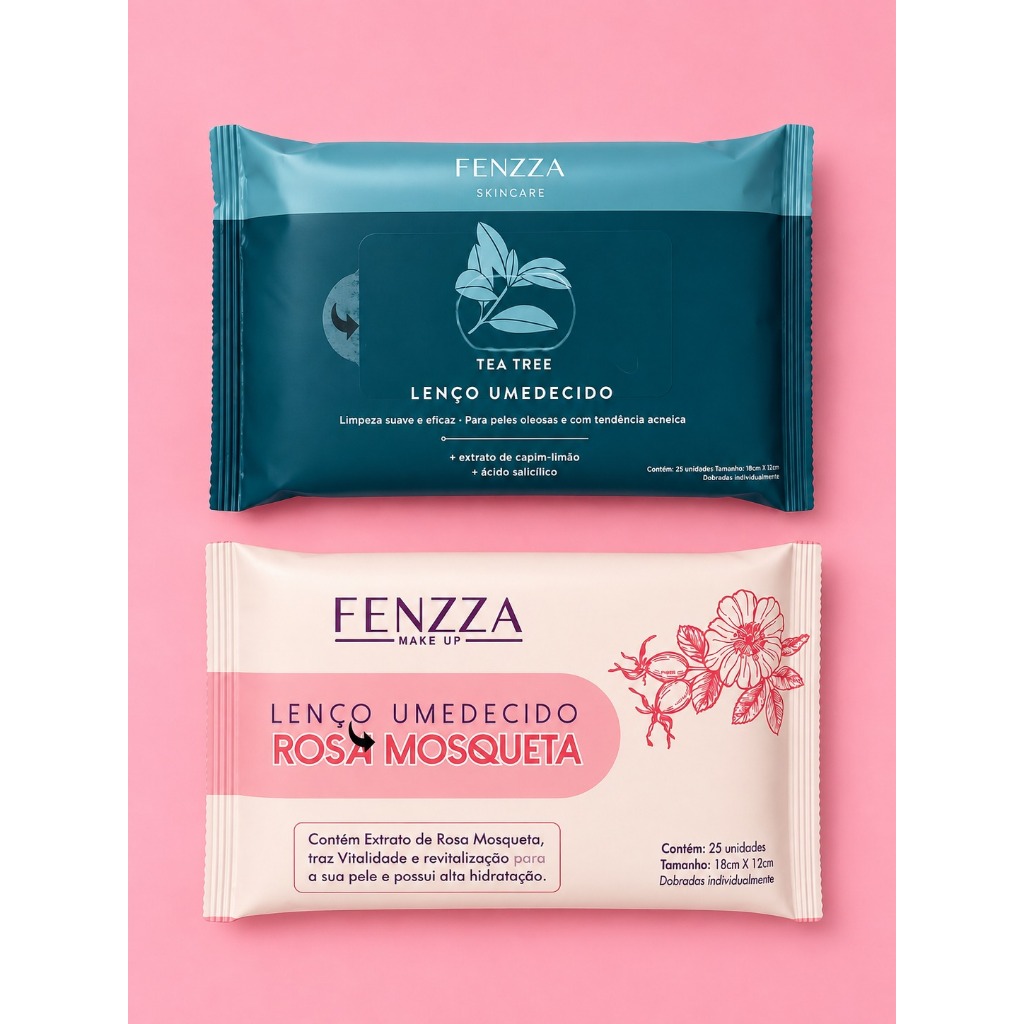 lenço umedecido Fenzza/ Lenço Fenzza/ Lenço umedecido Fenzza para maquiagem/ Lenço demaquilante Fenzza
