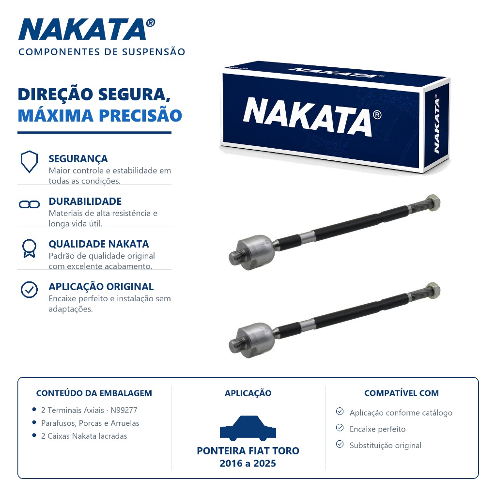 Ponteira Terminal Barra Axial Fiat Toro 2016 a 2025 Nakata