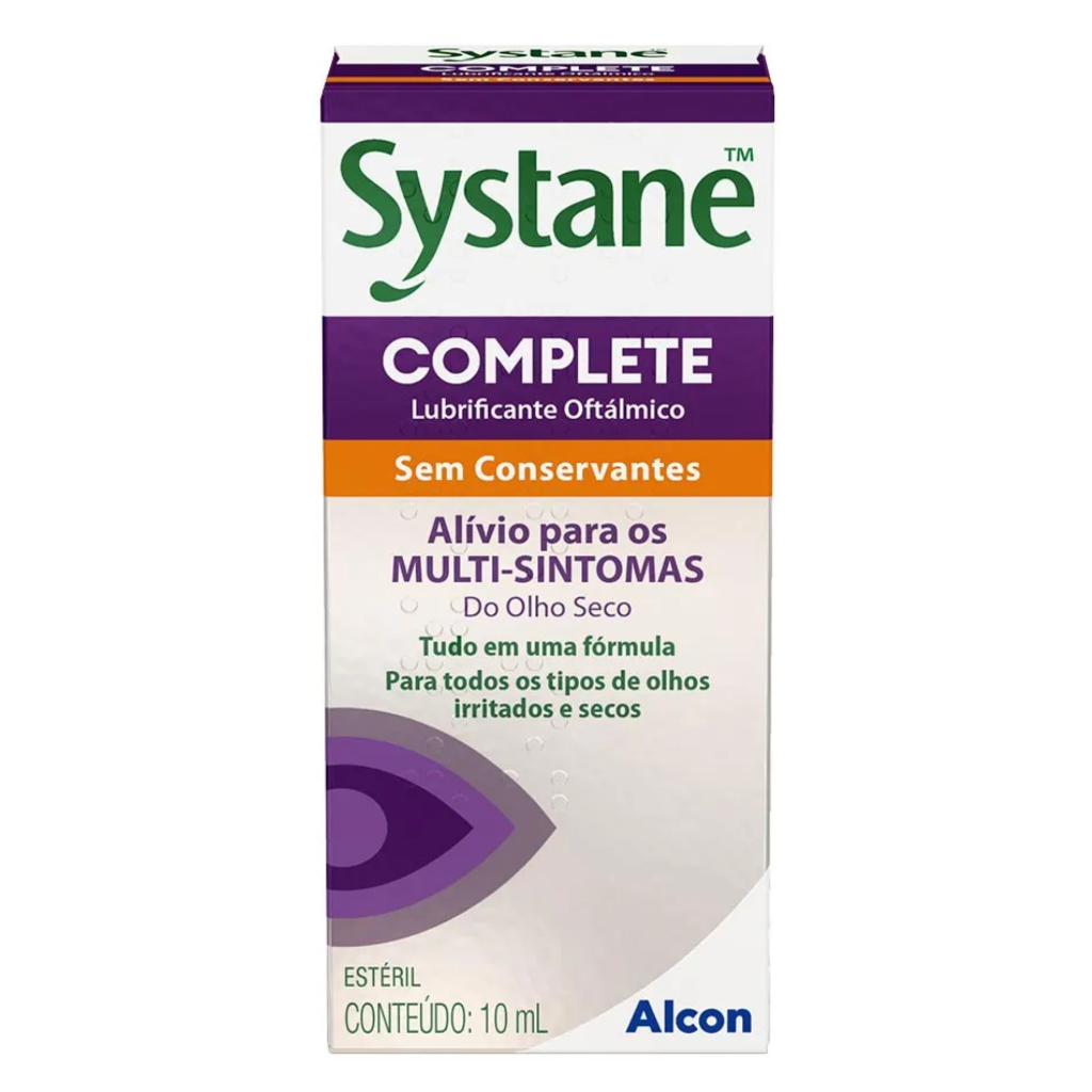 Colírio Lubrificante Systane Complete 10ml - Alívio de Olho Seco e Hidratação Sem Conservantes