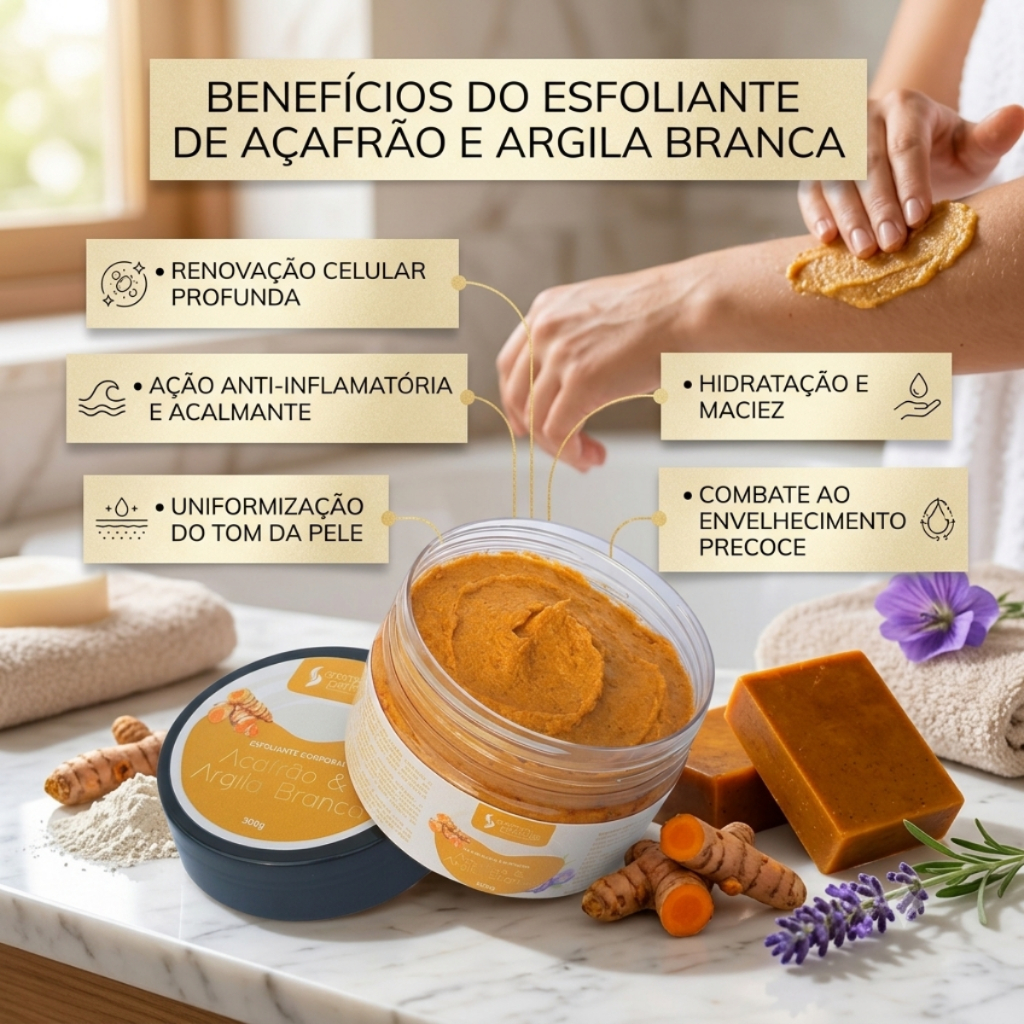 Esfoliante de Açafrão para corpo e rosto 300g